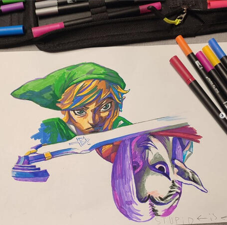 Real-Life Felt Pens on Paper